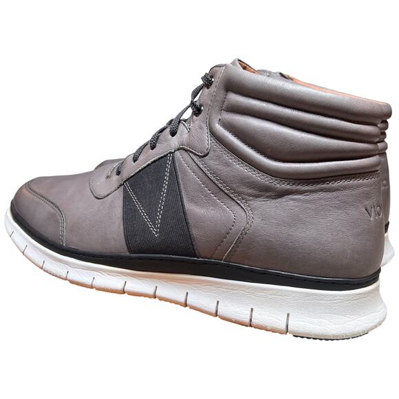 VIONIC Fresh Jamal Men's 13 Charcoal High Top Leather Sneaker Orthotic Shoes - Picture 3 of 11
